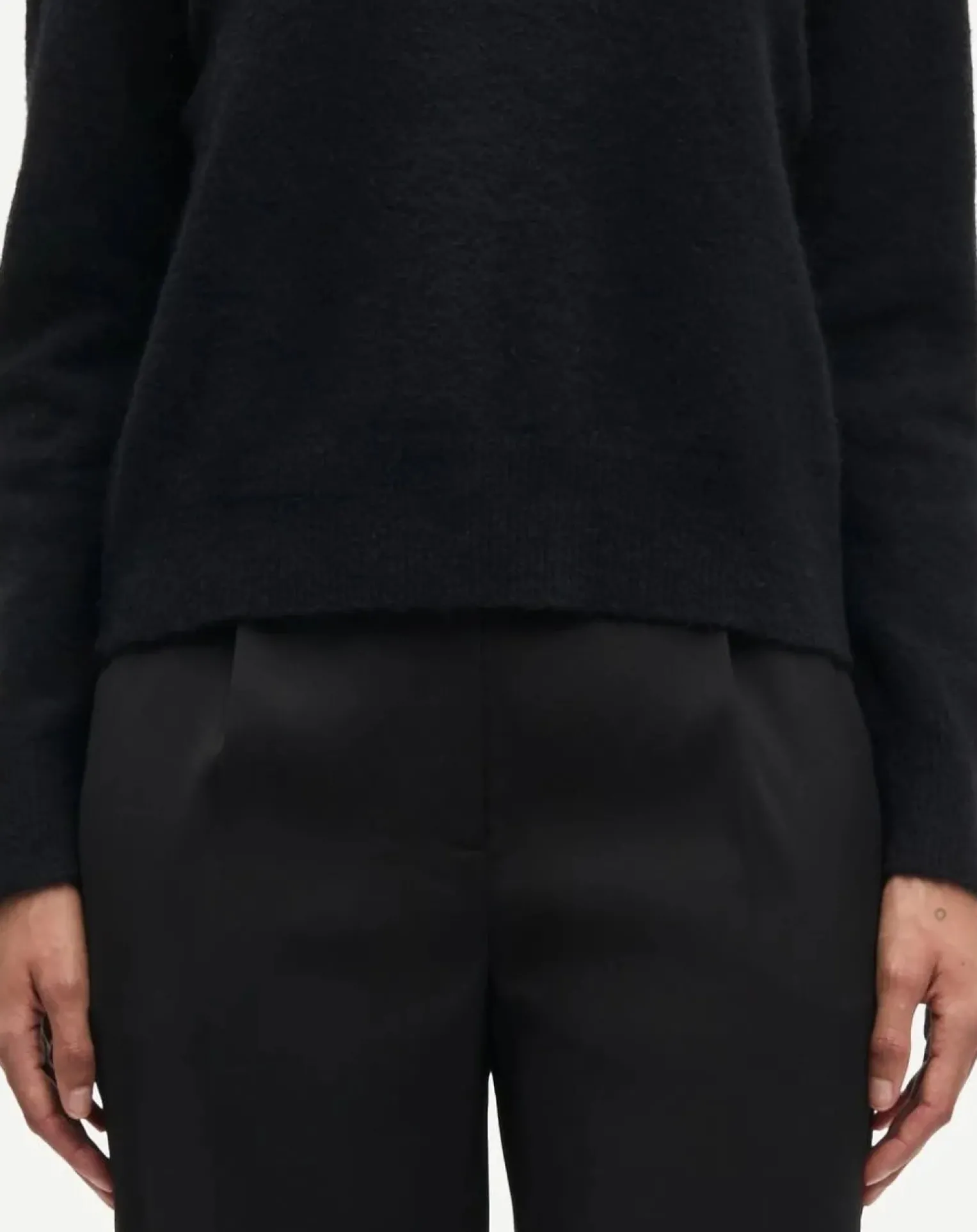 Anour round-neck sweater in wool and alpaca