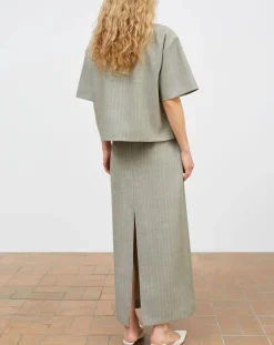 Blond Striped Wool Blouse