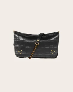 Bobi S Croco Print Leather Bag