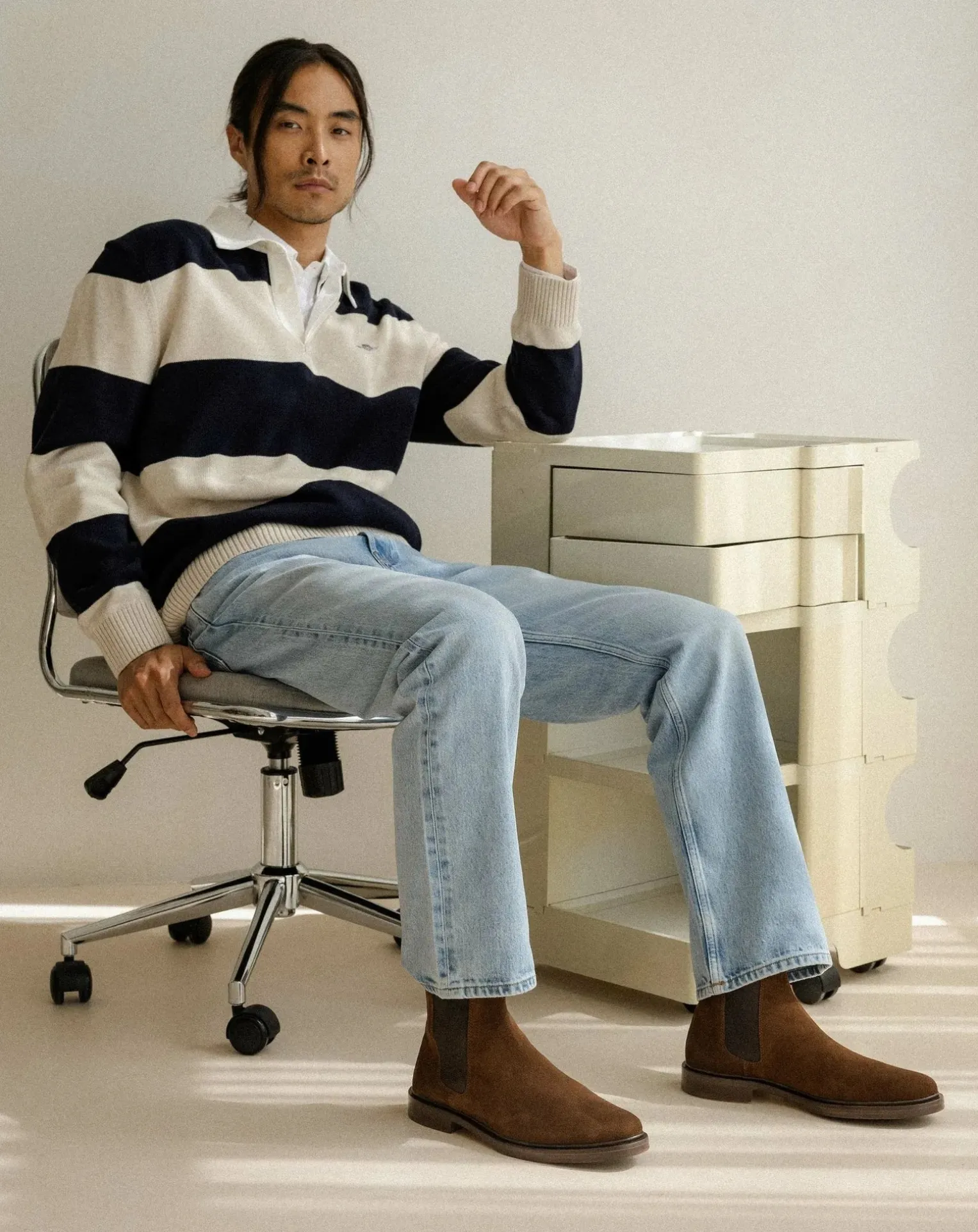 Boots Elastic Leather Suede