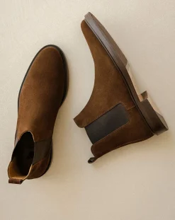 Boots Elastic Leather Suede