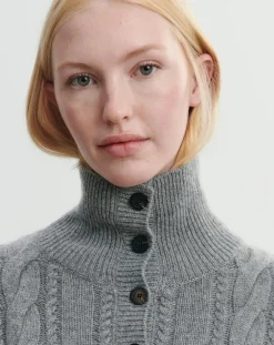 Cashmere Buttoned Twisted Plastron