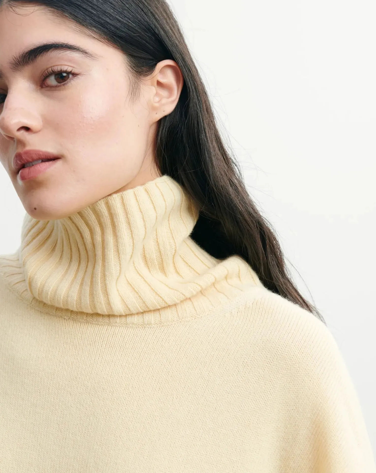 Cashmere Rib Oversize Roll Neck Sweater
