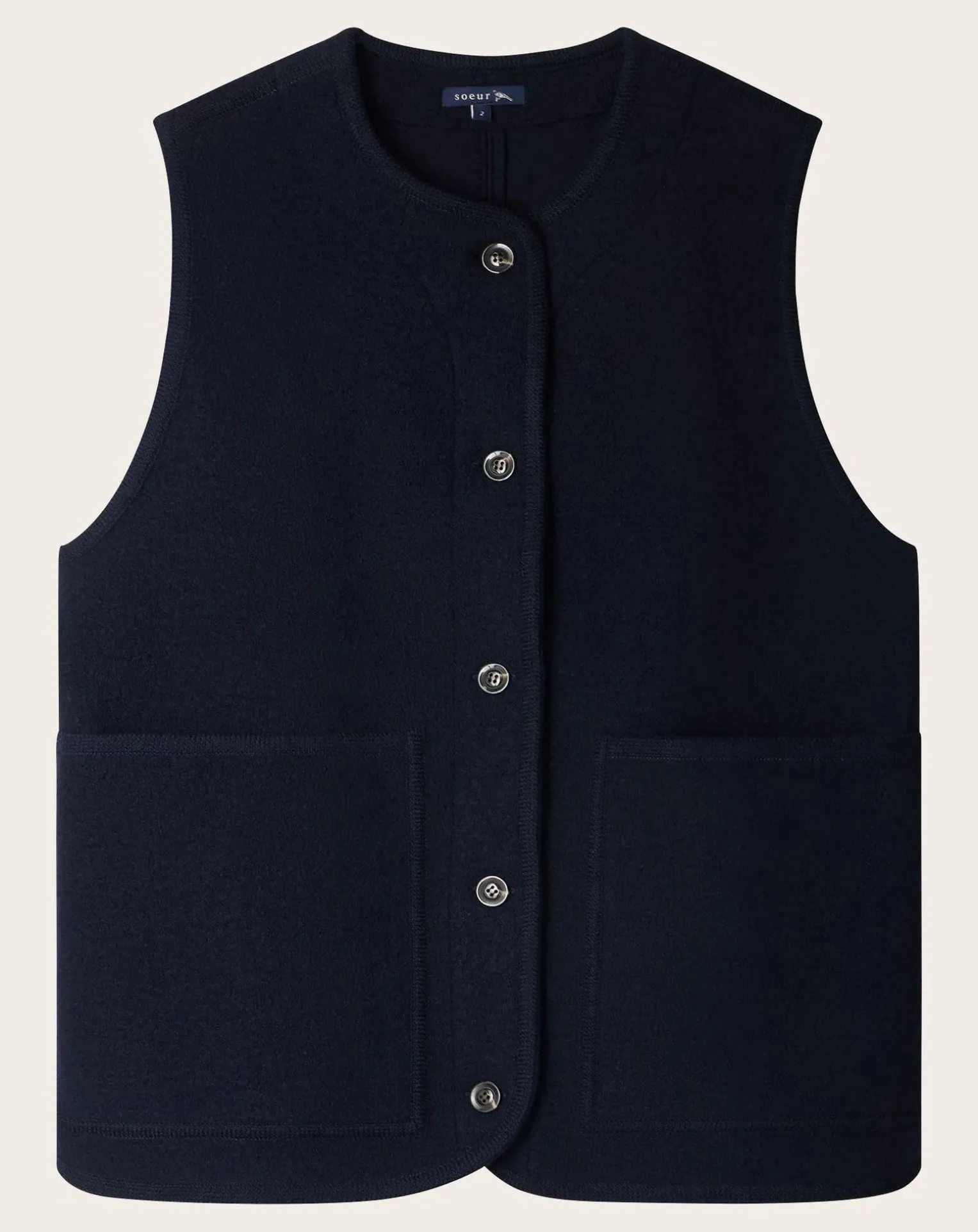 Chicago Virgin Wool Sleeveless Jacket