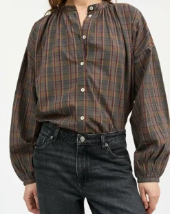 Cilla Blouse Organic Cotton Checkered