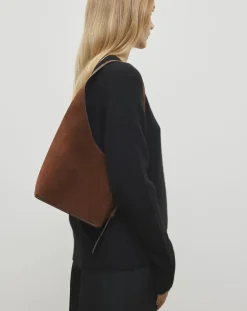 Demi Lune handbag in suede leather