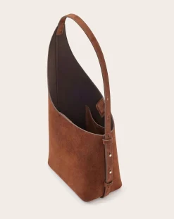 Demi Lune handbag in suede leather