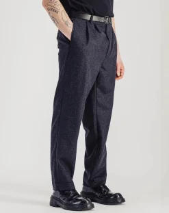 Double Pleats Flannel Cotton Pants