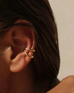 Earcuff mini Echo en plaqué or