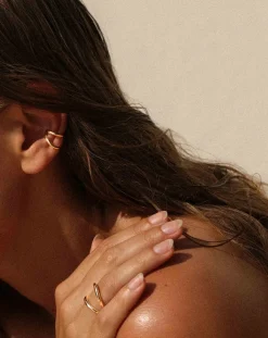 Earcuff mini Echo en plaqué or