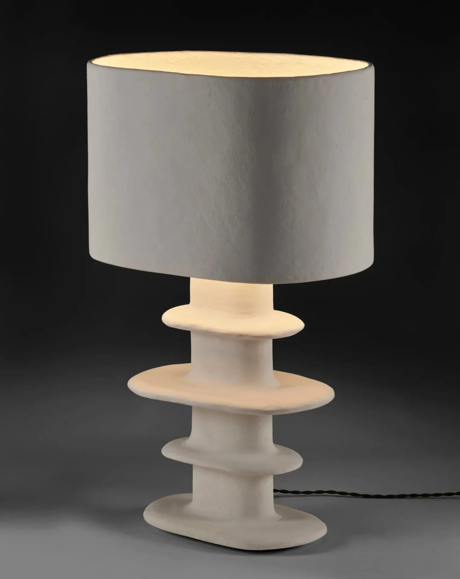 Earth papier-mâché table lamp, Marie Michielssen