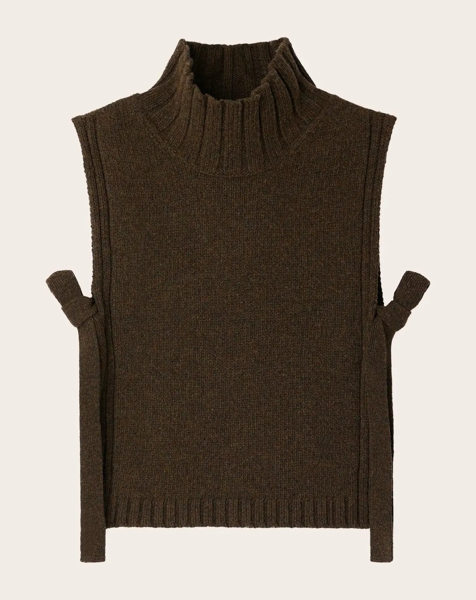 Gold Virgin Wool Sleeveless Sweater