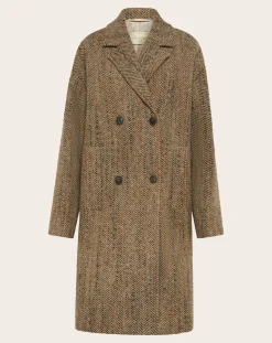 Lancaster Herringbone Virgin Wool Coat