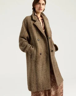 Lancaster Herringbone Virgin Wool Coat