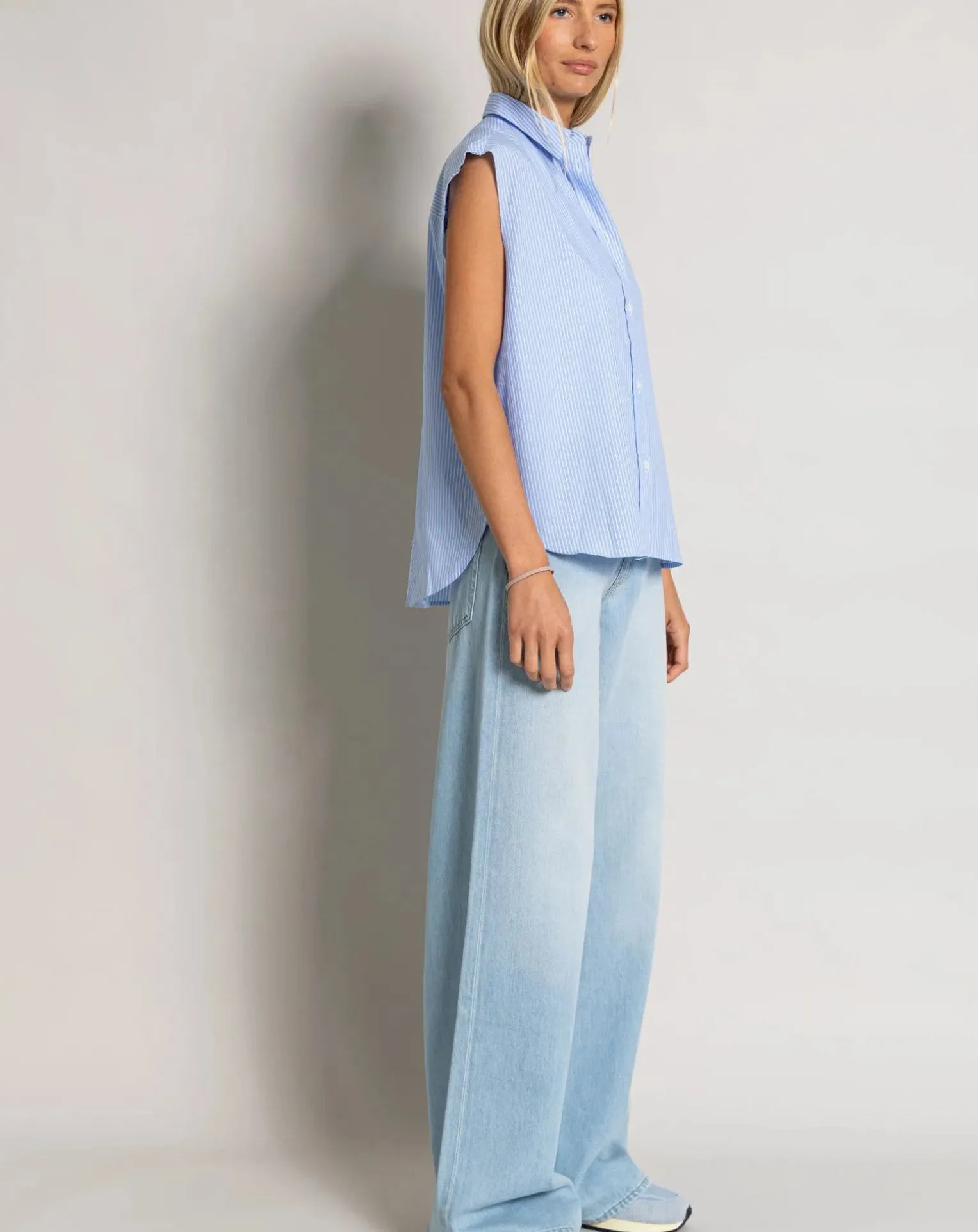 Laura Striped Sleeveless Shirt