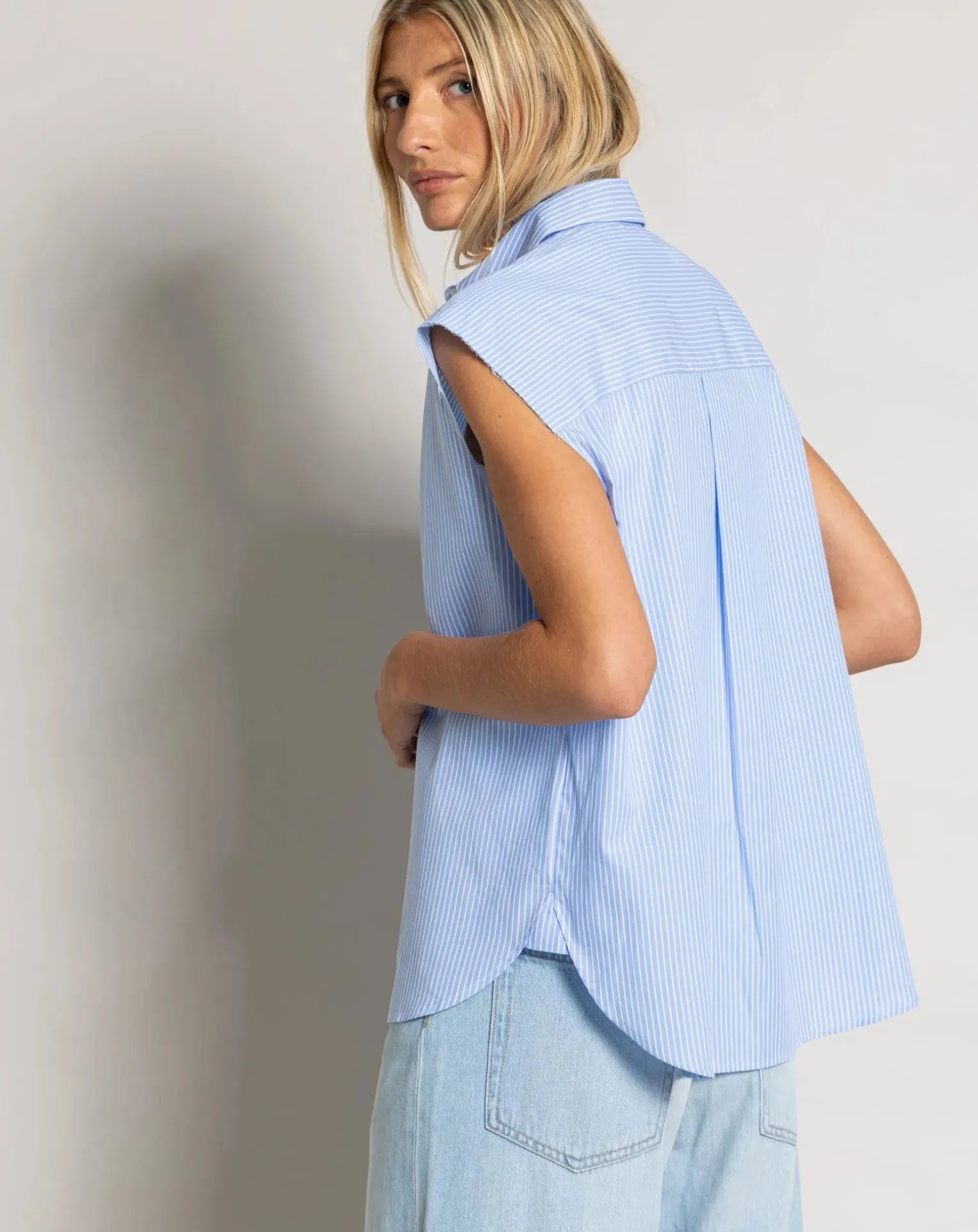 Laura Striped Sleeveless Shirt