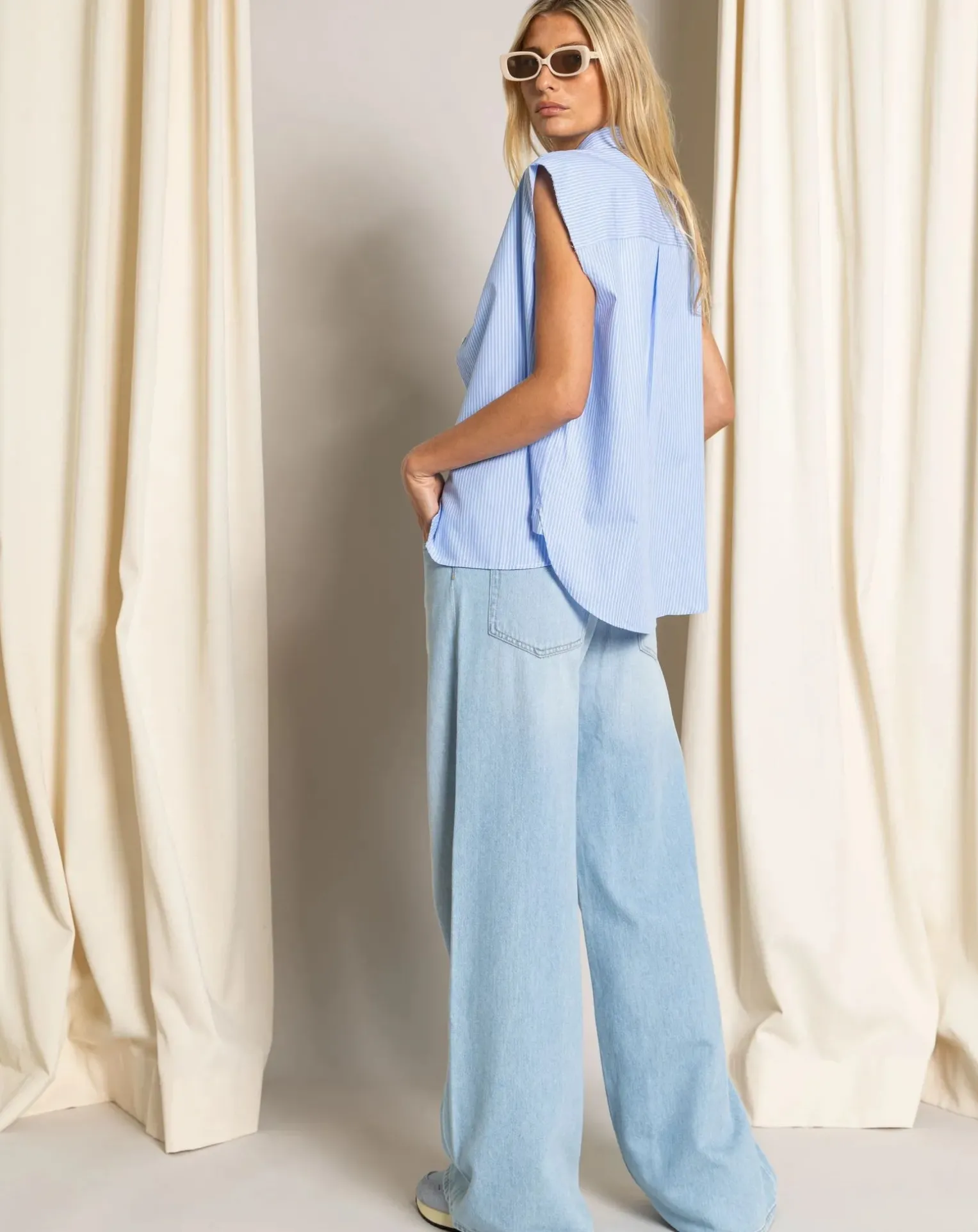 Laura Striped Sleeveless Shirt