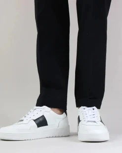 Low sneakers in grained leather