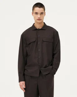 Mars Brown Wool Overshirt