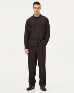 Mars Brown Wool Overshirt