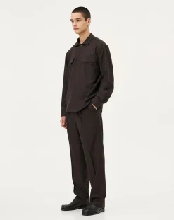 Mars Brown Wool Overshirt