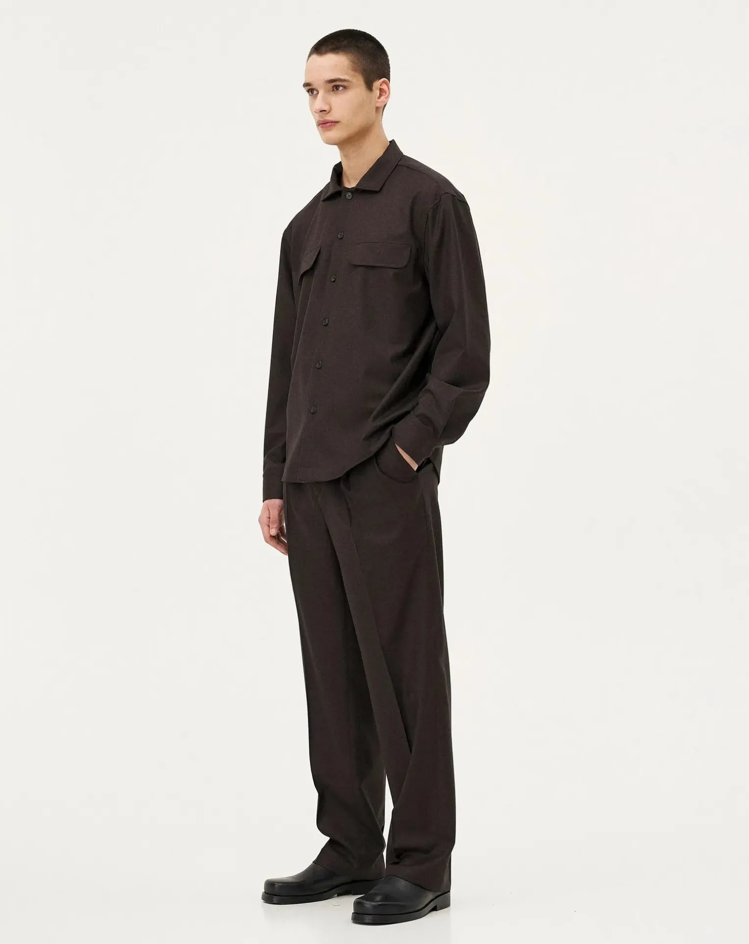 Mars Brown Wool Overshirt