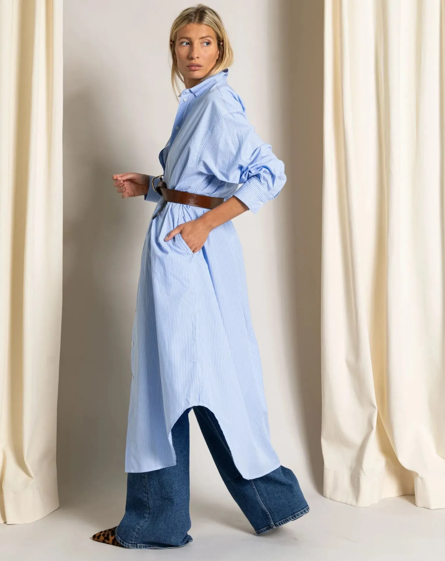 Melissa Striped Shirt Dress