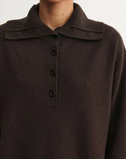 Merino wool felt polo neck sweater - Women's collection