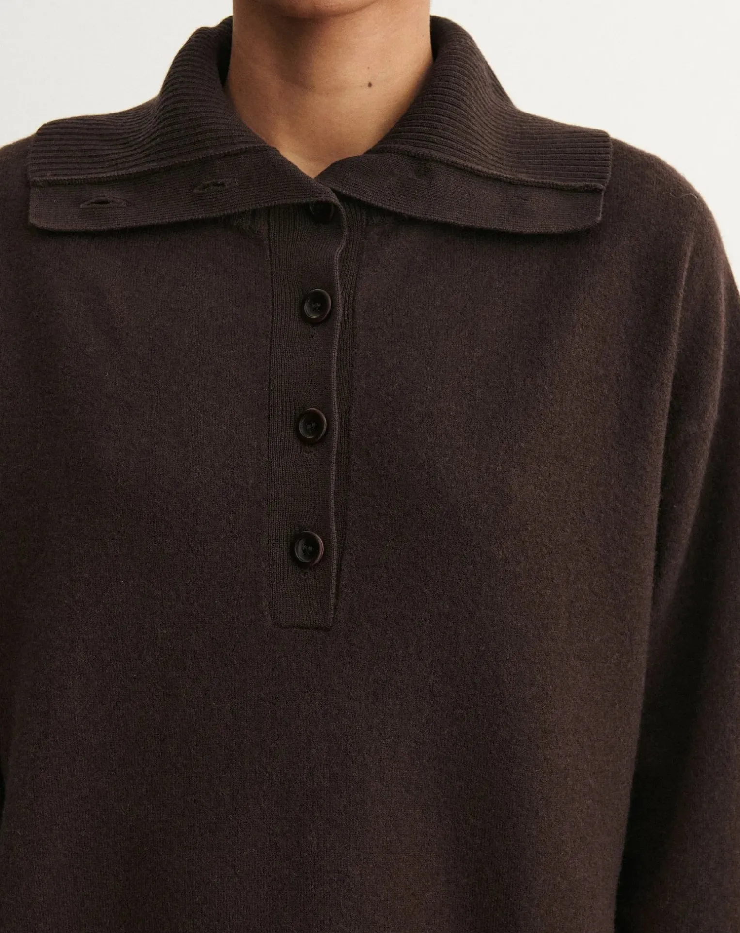 Merino wool felt polo neck sweater - Women's collection