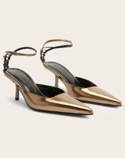 Metallic Teese pumps in eel leather