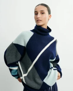 Oversize Argyle Intarsia Cashmere Sweater