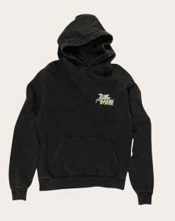 Pegasus black vintage hoodie in organic cotton