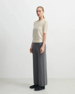 Pointelle Fine Knit Merino Wool Sweater - Women's Collection