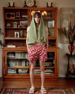 Red Flowers Organic Cotton boxer shorts