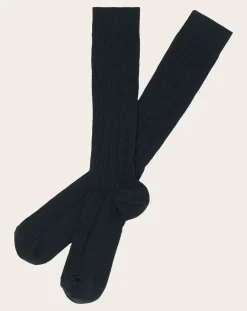 Set of 2 Pairs of Wool Ribbed Knee Highs - Women's Collection