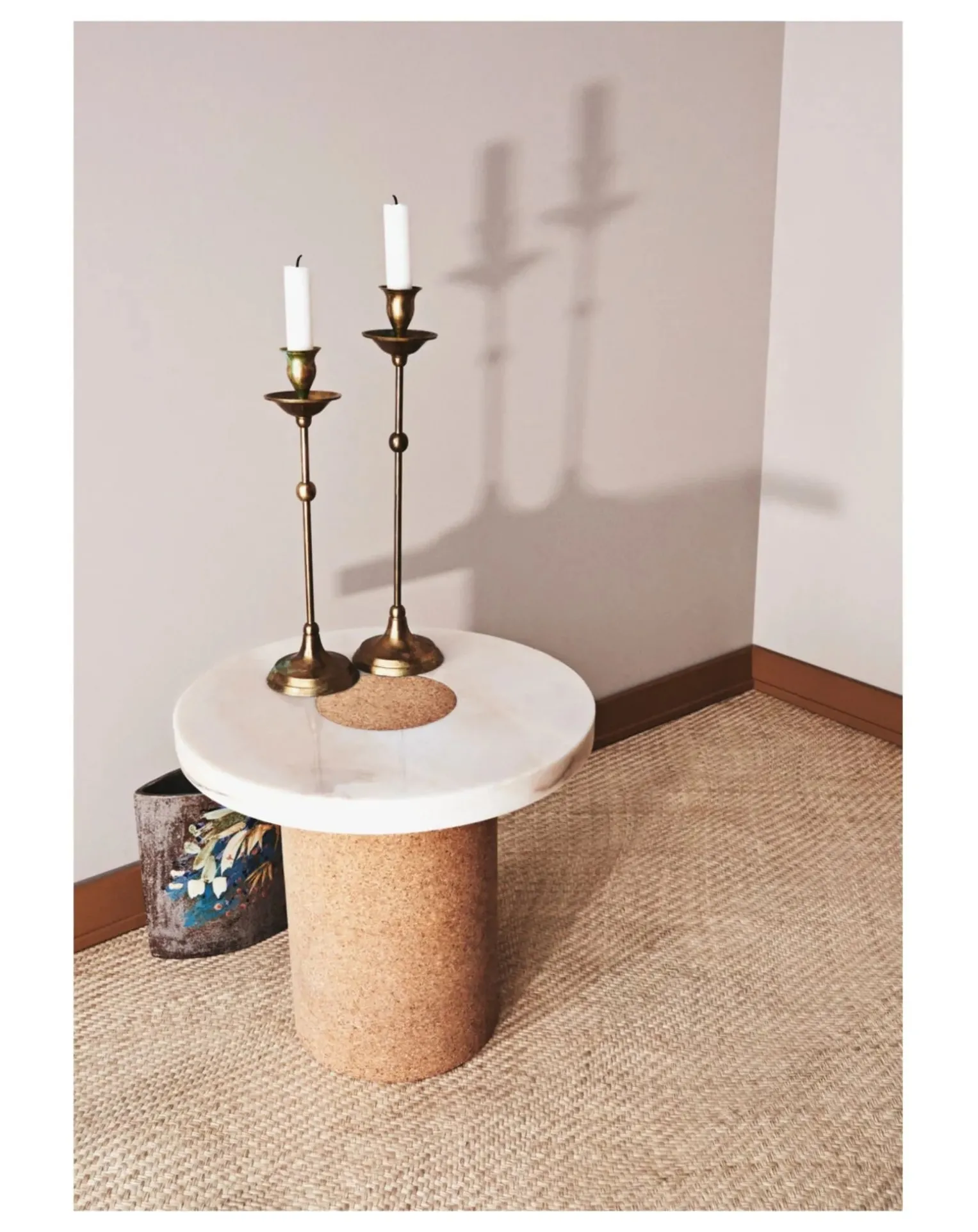 Sintra Side Table, Cork Base