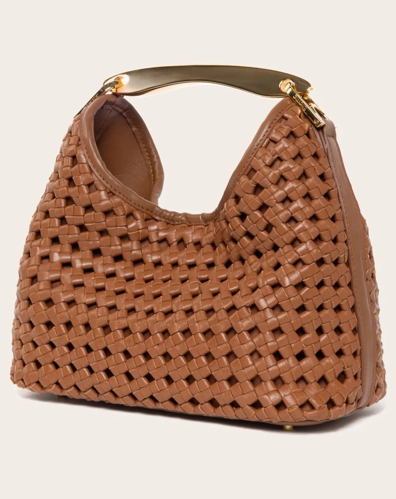 Small Boomerang Braided Leather Bag
