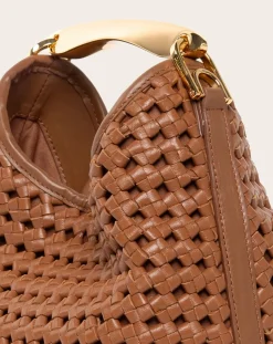 Small Boomerang Braided Leather Bag