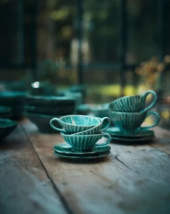 Tasse à expresso avec soucoupe Verde Lanza - Set de 2