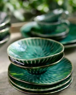 Verde Lanza plates, Pascale Naessens - Set of 2