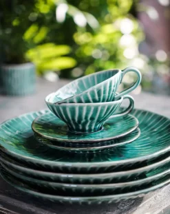Verde Lanza plates, Pascale Naessens - Set of 2