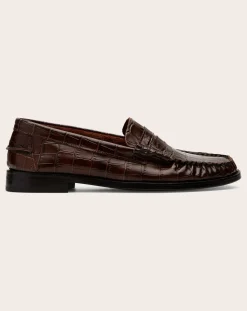Zoe Crocodile Effect Loafers