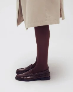 Zoe Crocodile Effect Loafers